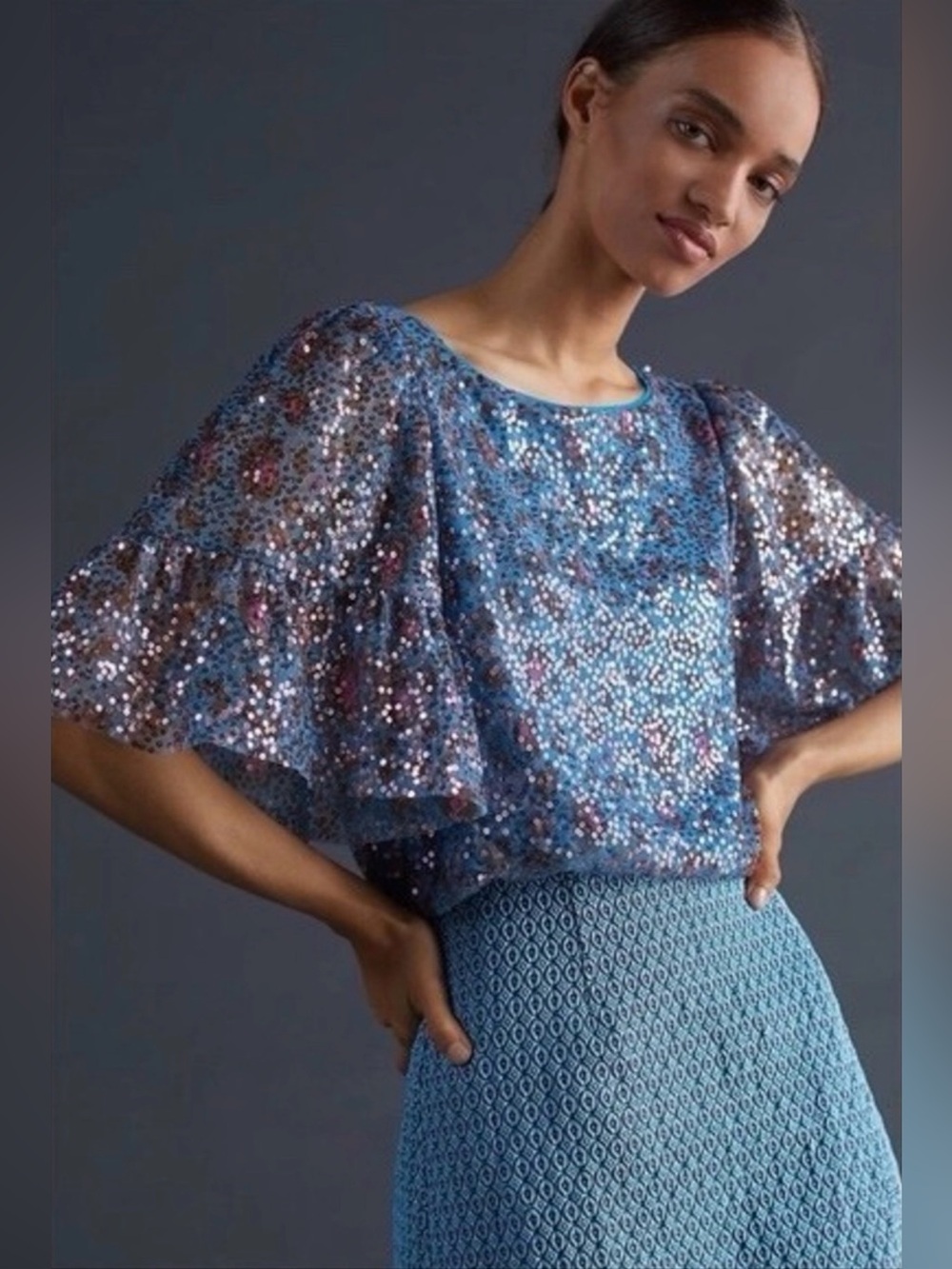🩵🩵Maeve XS Sequin Ruffle🩵🩵